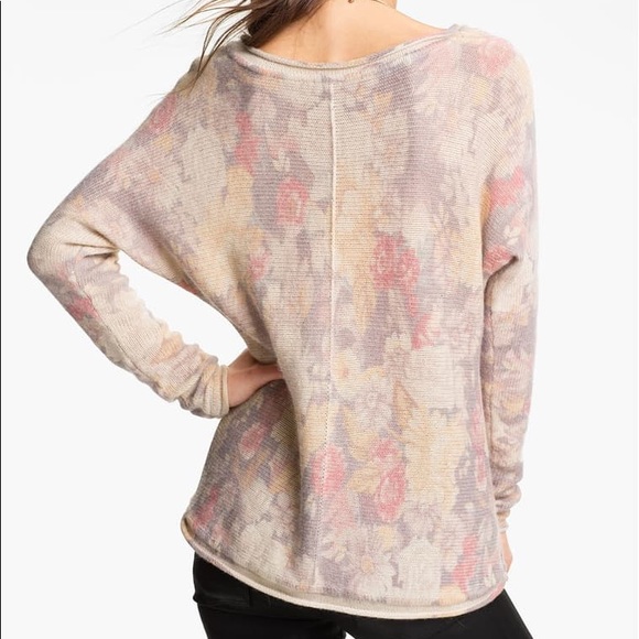 Free People Flower Bomb Slouchy Sweater Size Small Boho Cottagecore Neutral - Picture 11 of 11